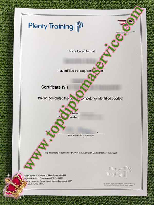 Plenty Training certificate, Plenty Training TAFE certificate,