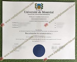 Université de Montréal diploma, University of Montreal bachelor degree,