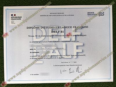 DELF B1 certificate, DELF B1 diplome,