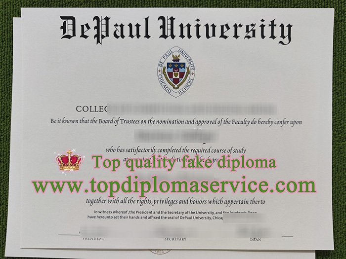 DePaul University certificate, DePaul University diploma,