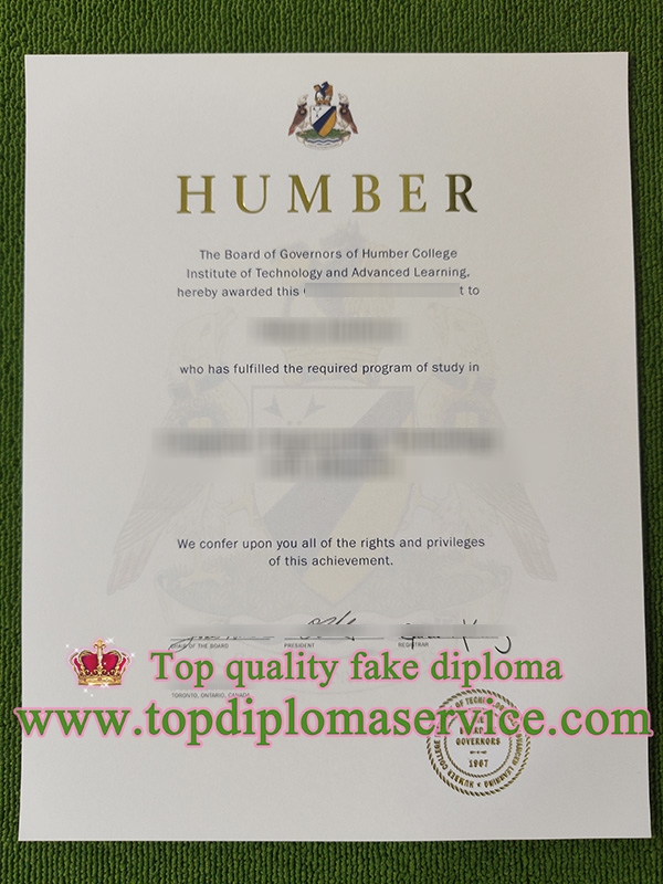 Humber College certificate, Humber College diploma,