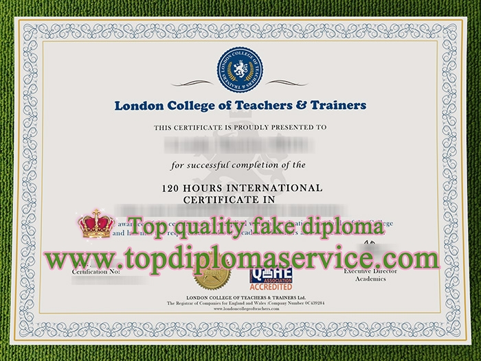 London College of Teachers and Trainers certificate, TESOL certificate,