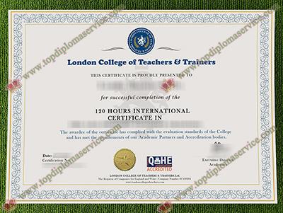 London College of Teachers and Trainers certificate, TESOL certificate,