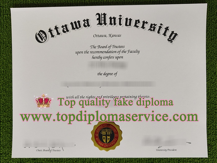 Ottawa University diploma, Ottawa University Kansas certificate,