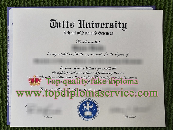 Tufts University diploma, Tufts University certificate,