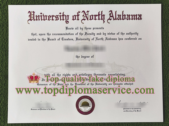 University of North Alabama diploma, University of North Alabama certificate,