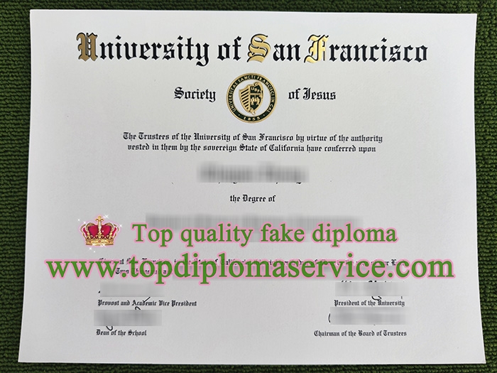 University of San Francisco diploma, USF certificate,