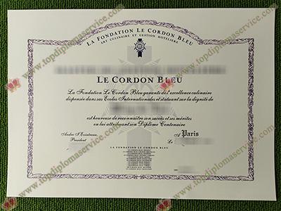 Le Cordon Bleu diploma, Le Cordon Bleu certificate,