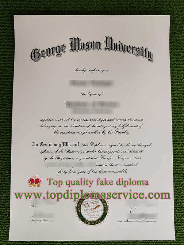 George Mason University diploma, George Mason University certificate,