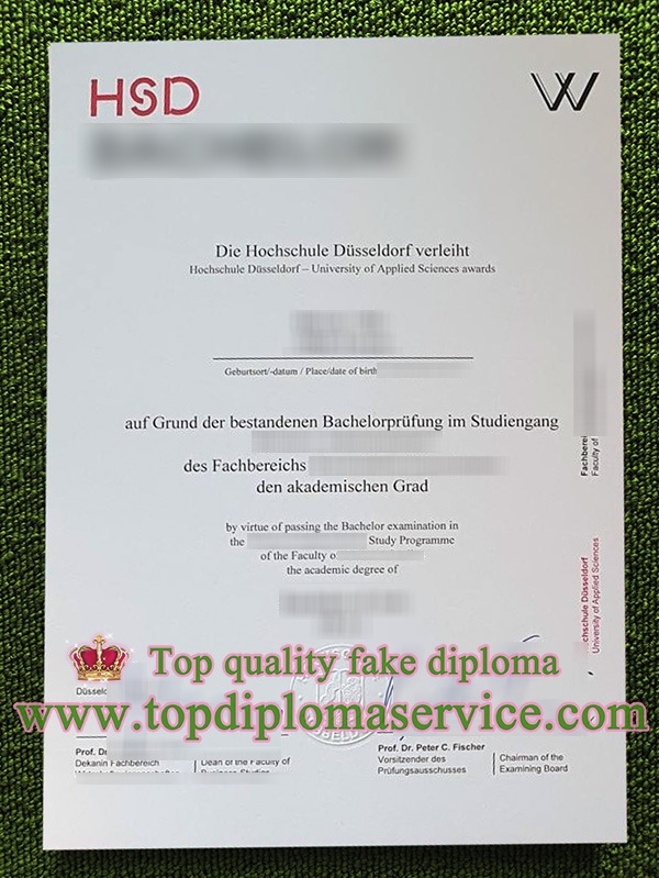Hochschule Düsseldorf urkunde, Hochschule Düsseldorf certificate,