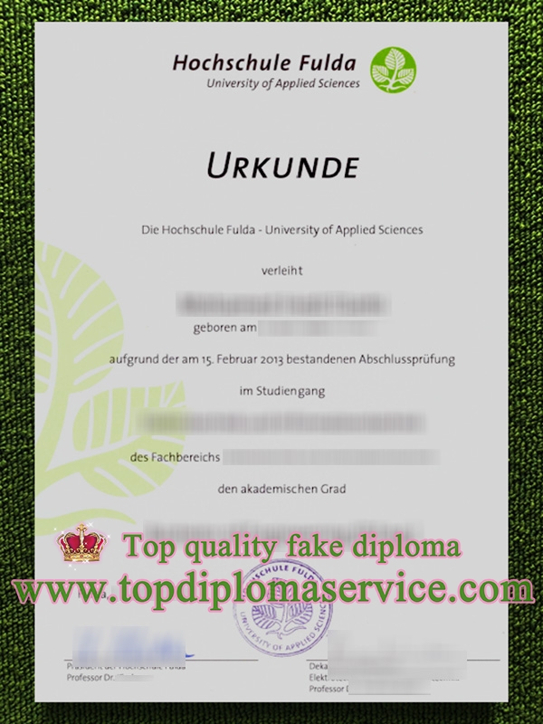 Hochschule Fulda urkunde, Hochschule Fulda diploma,