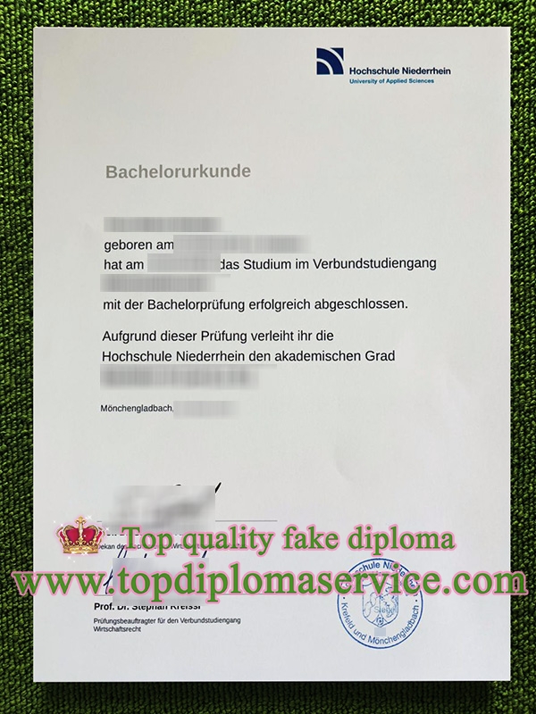 Hochschule Niederrhein bachelorurkunde, Hochschule Niederrhein diploma,