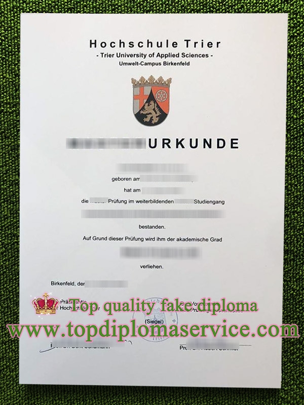Hochschule Trier urkunde, Hochschule Trier degree,
