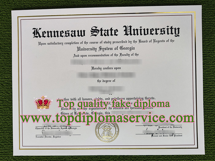 Kennesaw State University diploma, Kennesaw State University certificate,