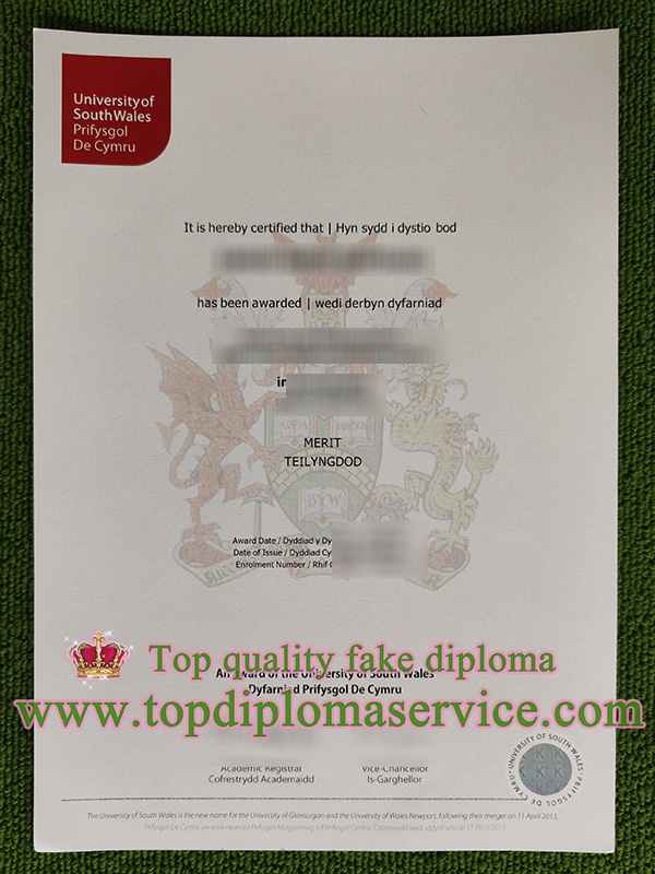 University of South Wales degree, University of South Wales certificate,