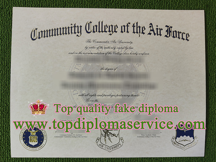 Community College of the Air Force diploma, Community College of the Air Force certificate,
