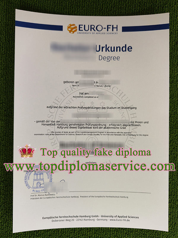 EURO-FH urkunde, EURO-FH degree,