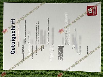 Hogeschool Rotterdam getuigschrift, Hogeschool Rotterdam certificate,