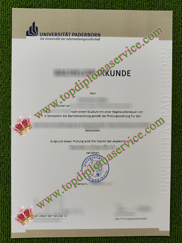 Paderborn University degree, Universität Paderborn diploma,