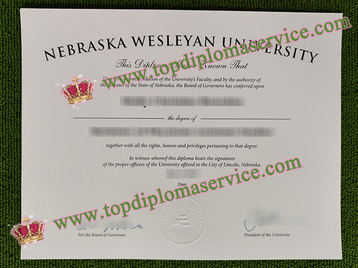 Nebraska Wesleyan University diploma, Nebraska Wesleyan University certificate,