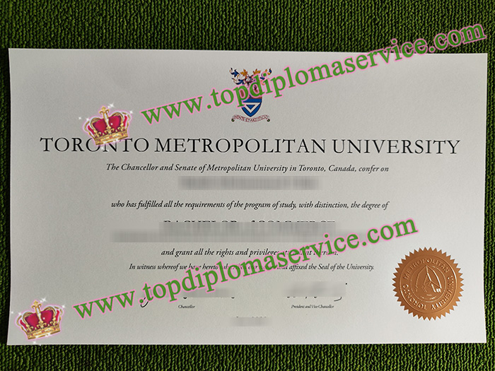 Toronto Metropolitan University diploma, Toronto Metropolitan University certificate,