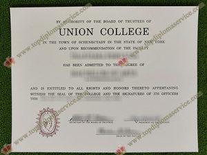 Union College diploma, Union College certificate,