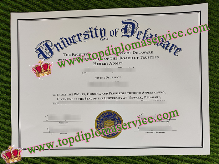 University of Delaware diploma, University of Delaware certificate,