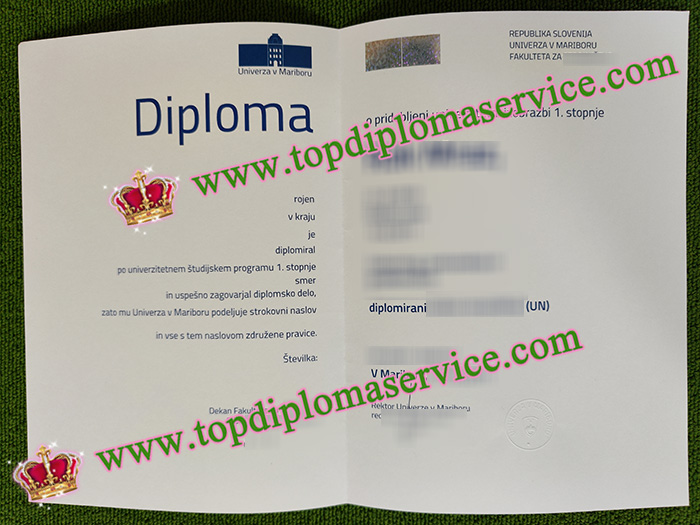 University of Maribor diploma, Univerza v Mariboru certificate,