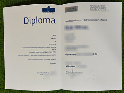 University of Maribor diploma, Univerza v Mariboru certificate,