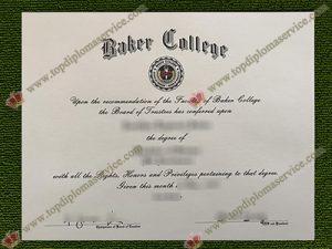 Baker College diploma, Baker College certificate,