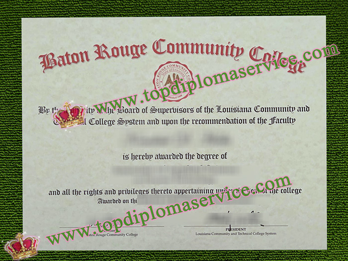 Baton Rouge Community College diploma, Baton Rouge Community College certificate,