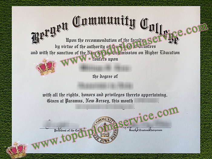 Bergen Community College diploma, Bergen Community College certificate,