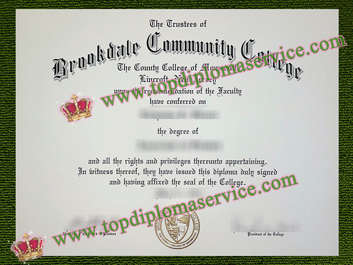 Brookdale Community College diploma, Brookdale Community College certificate,