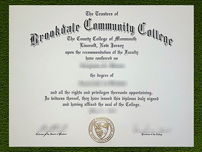 Brookdale Community College diploma, Brookdale Community College certificate,
