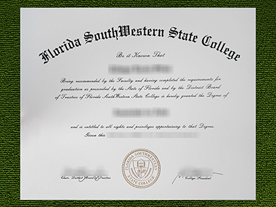 Florida SouthWestern State College diploma, Florida SouthWestern State College certificate,