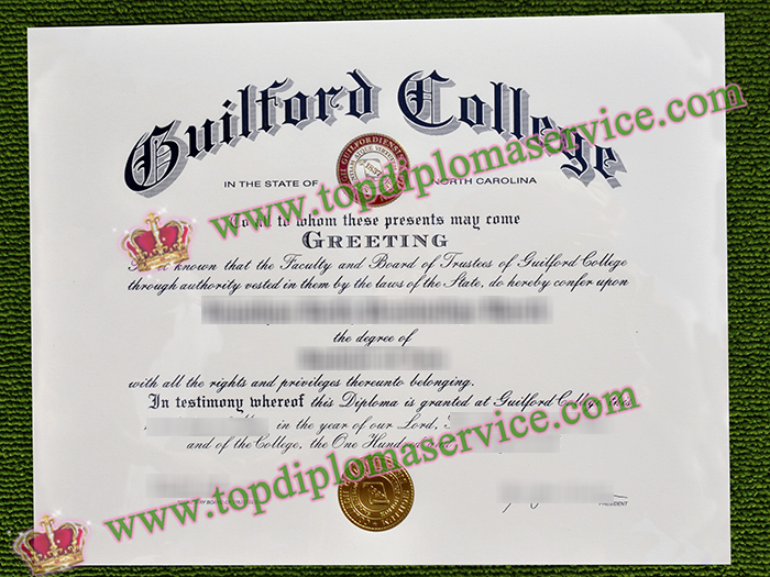Guilford College diploma, Guilford College certificate,