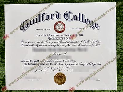 Guilford College diploma, Guilford College certificate,