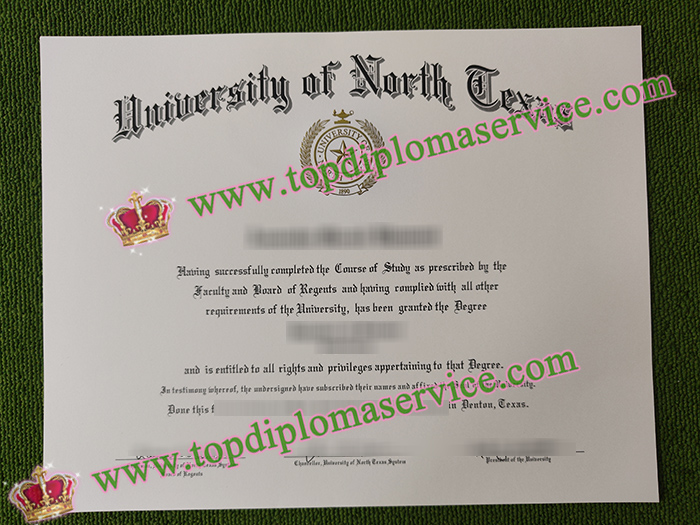 University of North Texas diploma, University of North Texas degree,