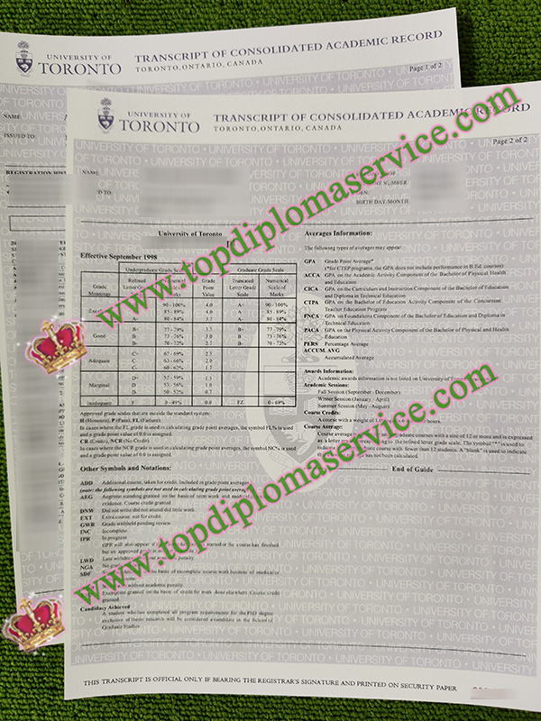 University of Toronto transcript, buy University of Toronto certificate,