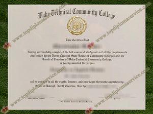Wake Technical Community College diploma, Wake Technical Community College certificate,
