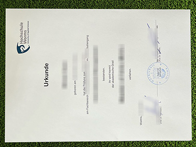 Hochschule Worms urkunde, Hochschule Worms certificate,