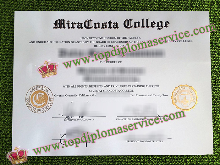 MiraCosta College diploma, MiraCosta College degree,