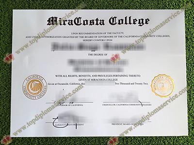 MiraCosta College diploma, MiraCosta College degree,