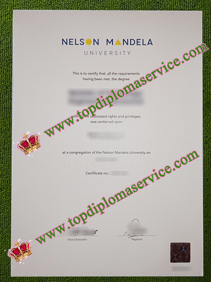 Nelson Mandela University degree, Nelson Mandela University certificate,