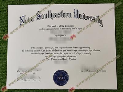 Nova Southeastern University diploma, Nova Southeastern University certificate,