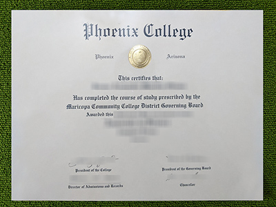 Phoenix College diploma, Phoenix College certificate,
