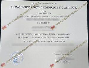 Prince George's Community College diploma, Prince George's Community College certificate,