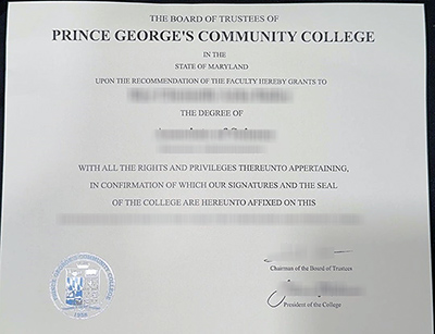 Prince George's Community College diploma, Prince George's Community College certificate,