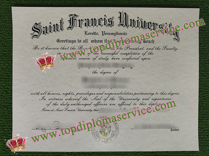 Saint Francis University diploma, Saint Francis University degree,