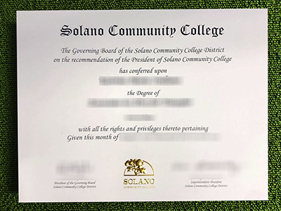 Solano Community College diploma, Solano Community College certificate,